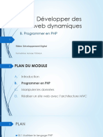 M107 - Cours - B. Programmer en PHP