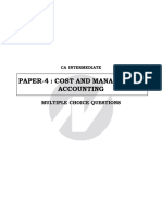 Paper-4: Cost and Management Accounting: Multiple Choice Questions