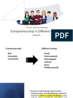 Entrepreneurship in Different Context