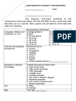 Trainees Characteristics Plant Crops