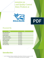 Production and Quality Control of Dairy Products at Milk Vita