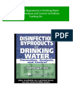 (Ebooks PDF) Download Disinfection Byproducts in Drinking Water Formation Analysis and Control 1st Edition Yuefeng Xie Full Chapters