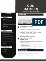 Gul Badeen Digital Marketing Resume