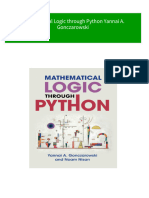 Full Download Mathematical Logic Through Python Yannai A. Gonczarowski PDF