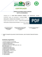 Certificado: Companhia Açucareira Central Sumaúma CNPJ #12.478.095/000132