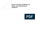 The Impact of Family Problems On The Academic and Well-Being of Filipino Children