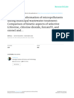 Oxidative Transformation Micropollutants During Municipal Wastewater Treatment Comparison of Kinetic Aspect, Lee & Gunten, 2009