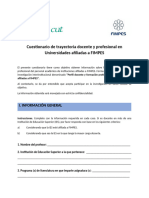 Cuestionario de Trayectoria Docente y Profesional en Universidades Afiliadas A FIMPES