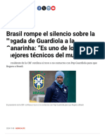 Brasil Rompe El Silencio Sobre La Llegada de Guardiola A La Canarinha - "Es Uno de Los Mejores Técnicos Del Mundo"