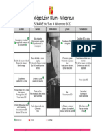 Menu de La Semaine Du 5 Au 9 Décembre 2