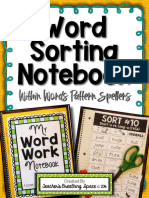 Word Sorting Notebook: Within Words Pattern Spellers