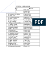 Sorteo Cadena 2024