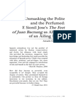 23 Unmasking The Polite and The Perfumed F. Sionil Joses The Feet of Juan Bacnang As Allegory of An Ailing Nation Amado C. Guinto JR