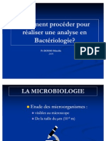 Procédure Analyses Bactériologique 2009