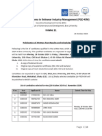 PGD KIM Admission Test Written Result Intake 10