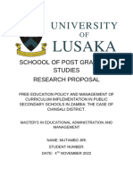 Free Education Policy and Management of Curriculum Implementation in Public Secondary Schools in Zambia: The Case of Chinsali District