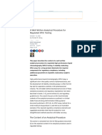 A Well-Written Analytical Procedure For Regulated HPLC Testing