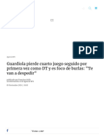 Guardiola Pierde Cuarto Juego Seguido Por Primera Vez Como DT y Es Foco de Burlas - Te Van A Despedir