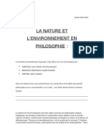 La Nature Et L'Environnement en Philosophie: Lundi, 04 Octobre 2024 Année 2024-2025