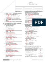 Basic Grammar Unit9 With Answers