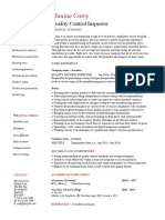 Quality Control Inspector CV Template