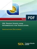 SDL Trados Studio 2009 For Translators - Intermediate