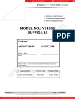 MODEL NO.: V315B5 Suffix:L13: Product Specification