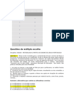 METODOLOGIA E PRÁTICA DO ENSINO DE LÍNGUA PORTUGUESA - Gabarito 1