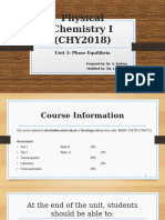 CHY2018 Unit 1 Lecture. Phase Equilibria