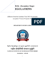 B.sc. B.ed. (Secondary Stage) Programme Regulations (Effective From AY 2023-24 Onwards)