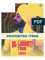 Prohibited Items Dil-Luminati 2024 Delhi