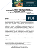 Barreiras e Potencialidades Existentes para o Planejamento Municipal de Pequenos Municipios Da Zona Da Mata Mineira