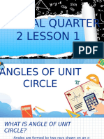 Grade 11 Pre-Calculus Angle of Unit Circle