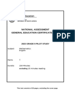 Grade 9 Maths English P1 Test