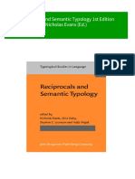 Reciprocals and Semantic Typology 1st Edition Nicholas Evans (Ed.) 2024 Scribd Download