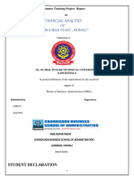 Financial Analysis: OF Verka Milk Plant, Mohali