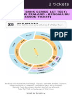 Idfc First Bank Series 1St Test: India Vs New Zealand - Bengaluru (Season Ticket)