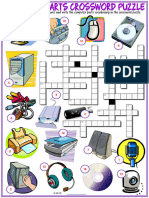 Computer Parts Vocabulary Esl Crossword Puzzle Worksheet For Kids