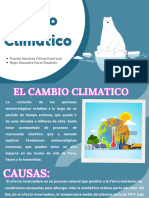 Presentación Cambio Climático Simple Orgánico Azul Claro