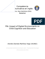 Investigacion Sobre El Desarrollo Infantil en Entornos Digitales y Como Afecta A Su Cognicion en El Ambito Educativo