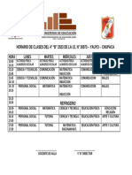 Horario de Clases Del 4° B