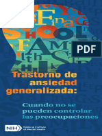 Trastorno de Ansiedad Generalizada. Cuando No Se Pueden Controlar Las Preocupaciones Autor NIMH