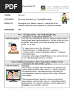 Year 7 S2 Assessment Task 5 Information - My Week