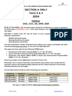 Grade 11 Section A T3&4 Examination Paper (2024)