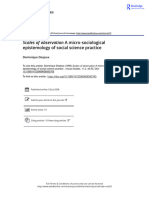 Scales of Observation A Micro Sociological Epistemology of Social Science Practice