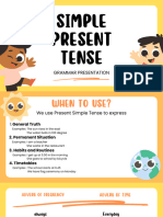 Present Simple Tense English Grammar Presentation in Orange White Cartoon Style 