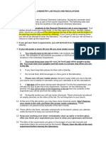 General Chemistry Lab Rules and Regulations