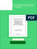 Solutions Manual For Introduction To Mathematical Modeling and Chaotic Dynamics 1st Edition Kumar Upadhyay