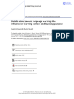 Beliefs About Second Language Learning The Influence of Learning Context and Learning Purpose