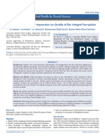 Orthognathic Surgery Impression On Quality of Life Integral Perception